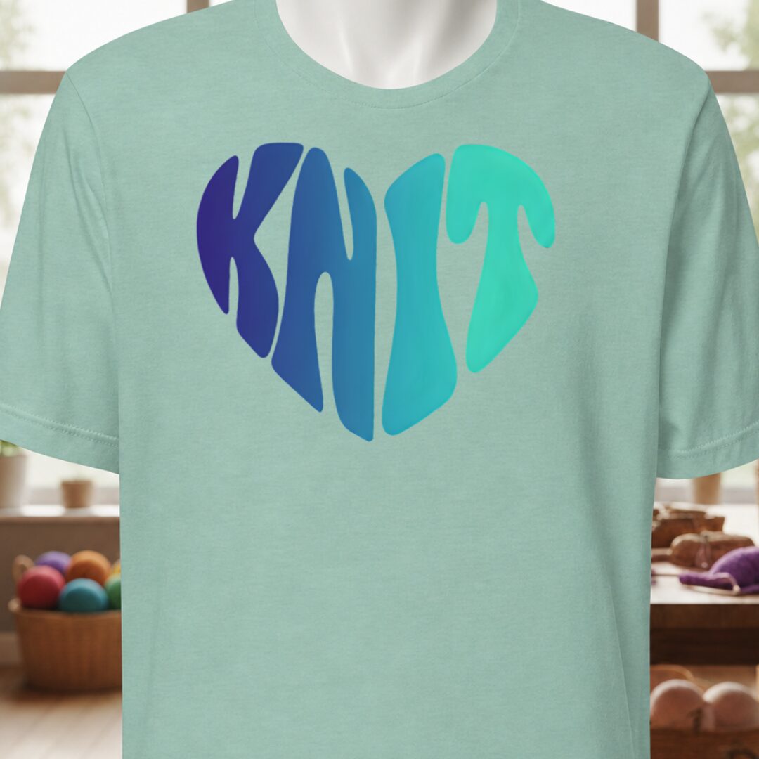 Blue Knit Heart T-Shirt Sea Breeze t-shirt