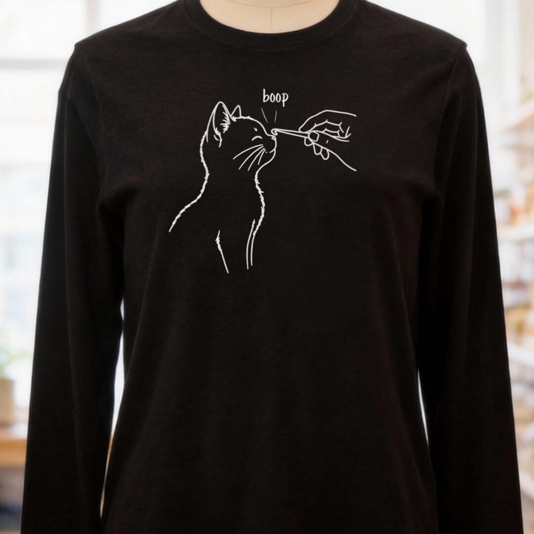 Boop Crochet Long Sleeve Tee Black t-shirt