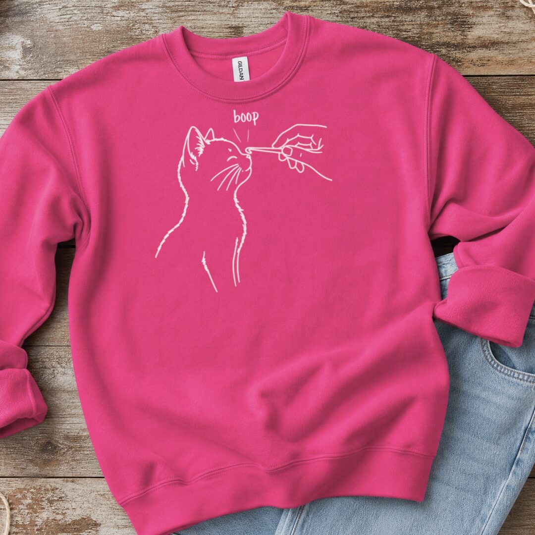 Boop Crochet Sweatshirt Bright Pink t-shirt