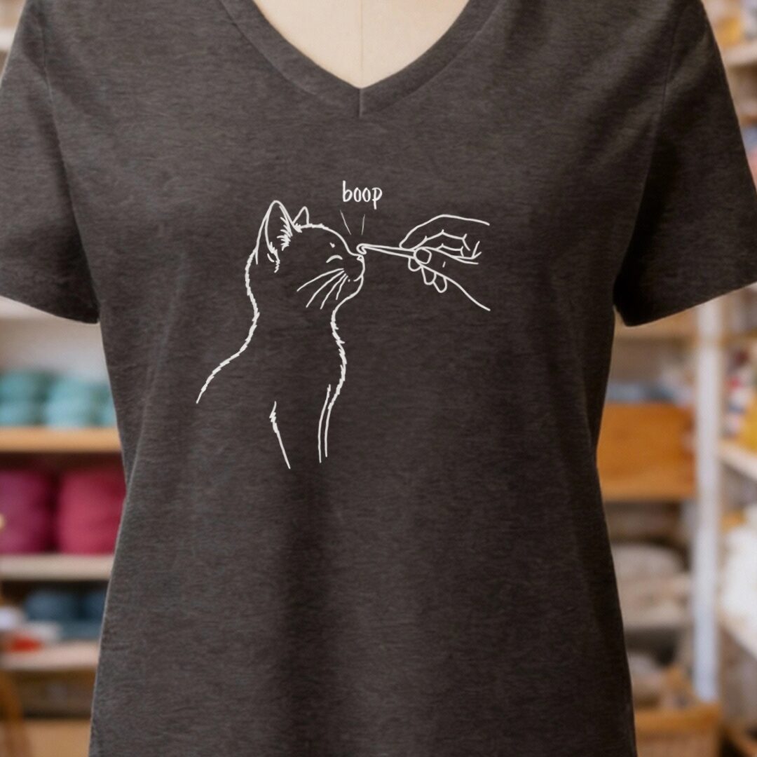 Boop Crochet V-Neck T-Shirt Dark Grey t-shirt