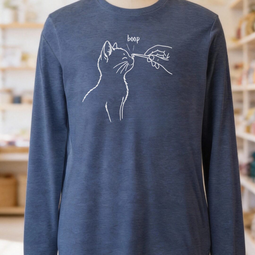 Boop Crochet Long Sleeve Tee Navy t-shirt