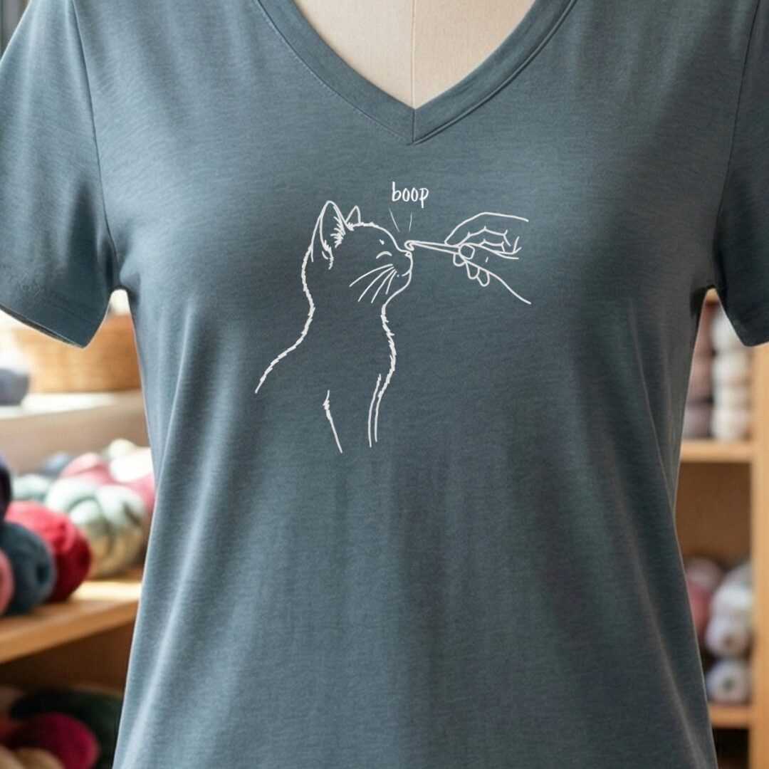 Boop Crochet V-Neck T-Shirt Slate t-shirt