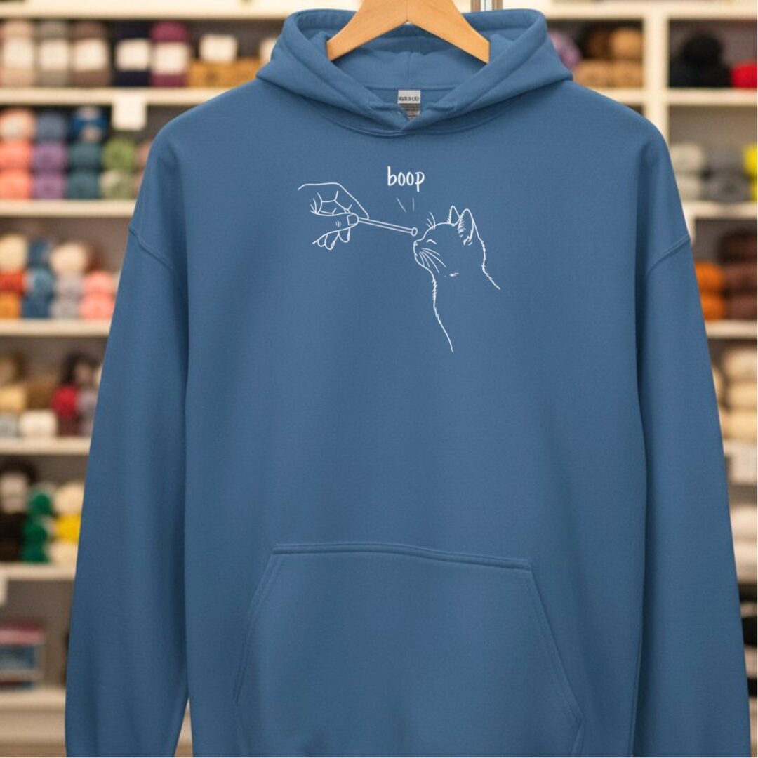 Boop Knitting Hoodie Indigo Blue t-shirt