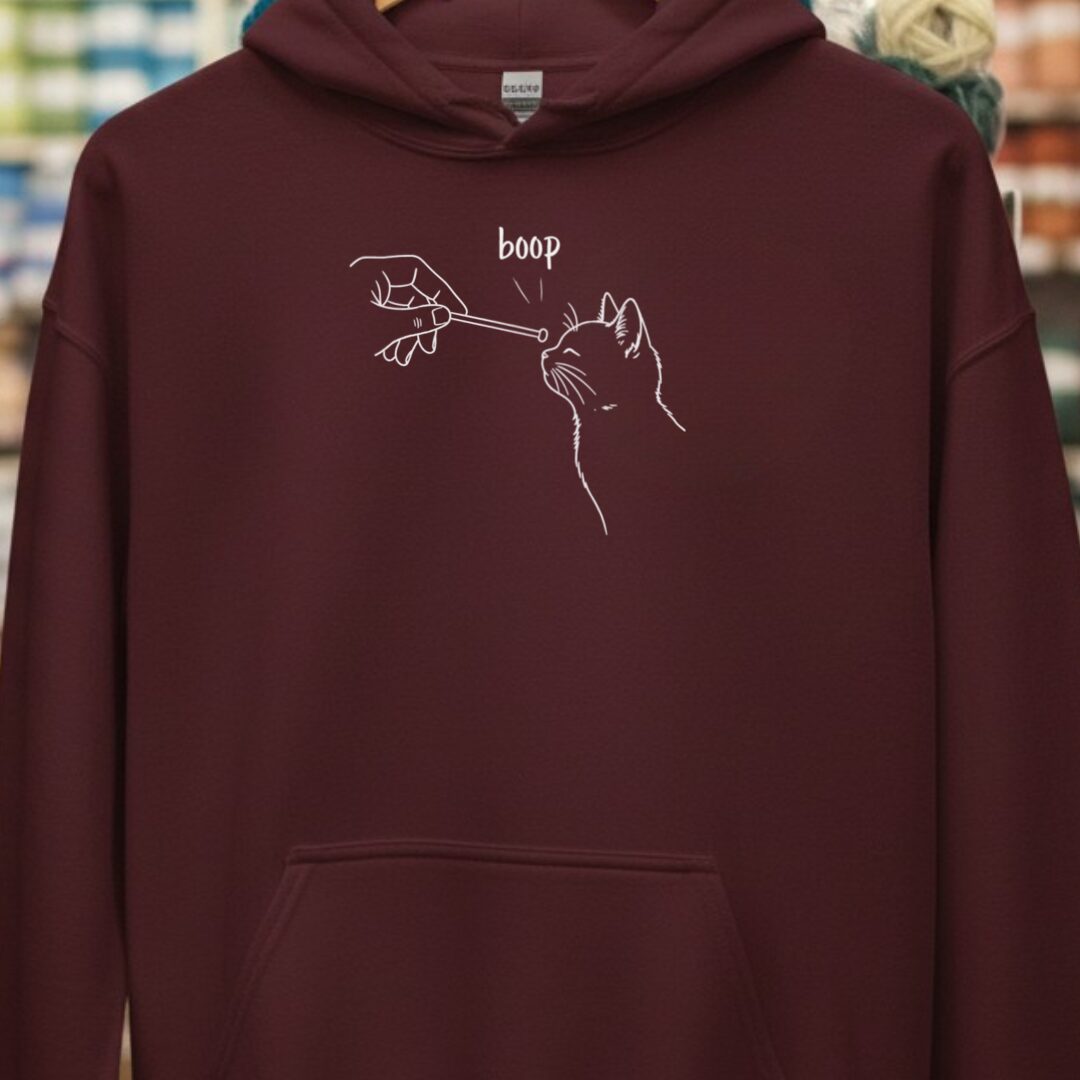 Boop Knitting Hoodie Maroon t-shirt