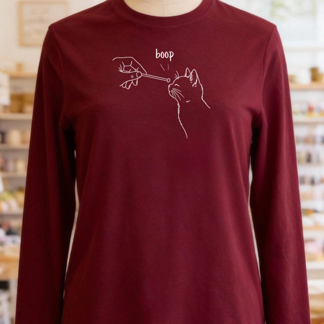 Boop Knitting Long Sleeve Tee Maroon t-shirt