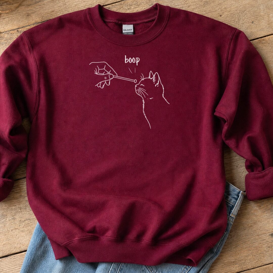 Boop Knitting Sweatshirt Maroon t-shirt