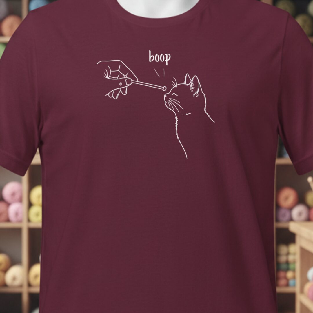 Boop Knitting T-Shirt Maroon t-shirt