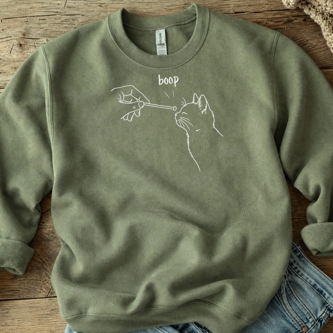 Boop Knitting Sweatshirt Military Green t-shirt