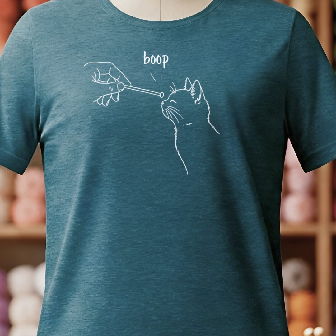 Boop Knitting T-Shirt Teal Blue t-shirt