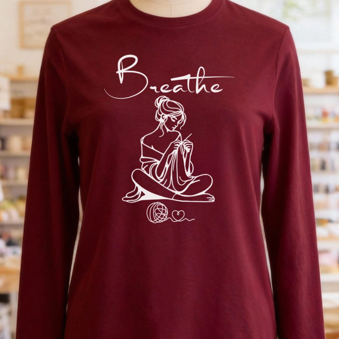 Breathe Long Sleeve Tee Maroon t-shirt