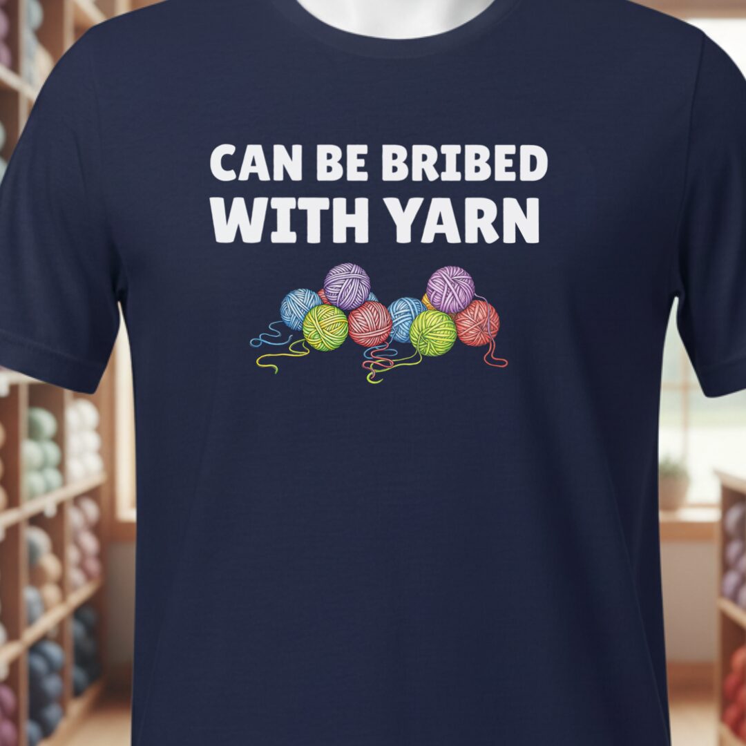 Bribed With Yarn T-Shirt Navy t-shirt