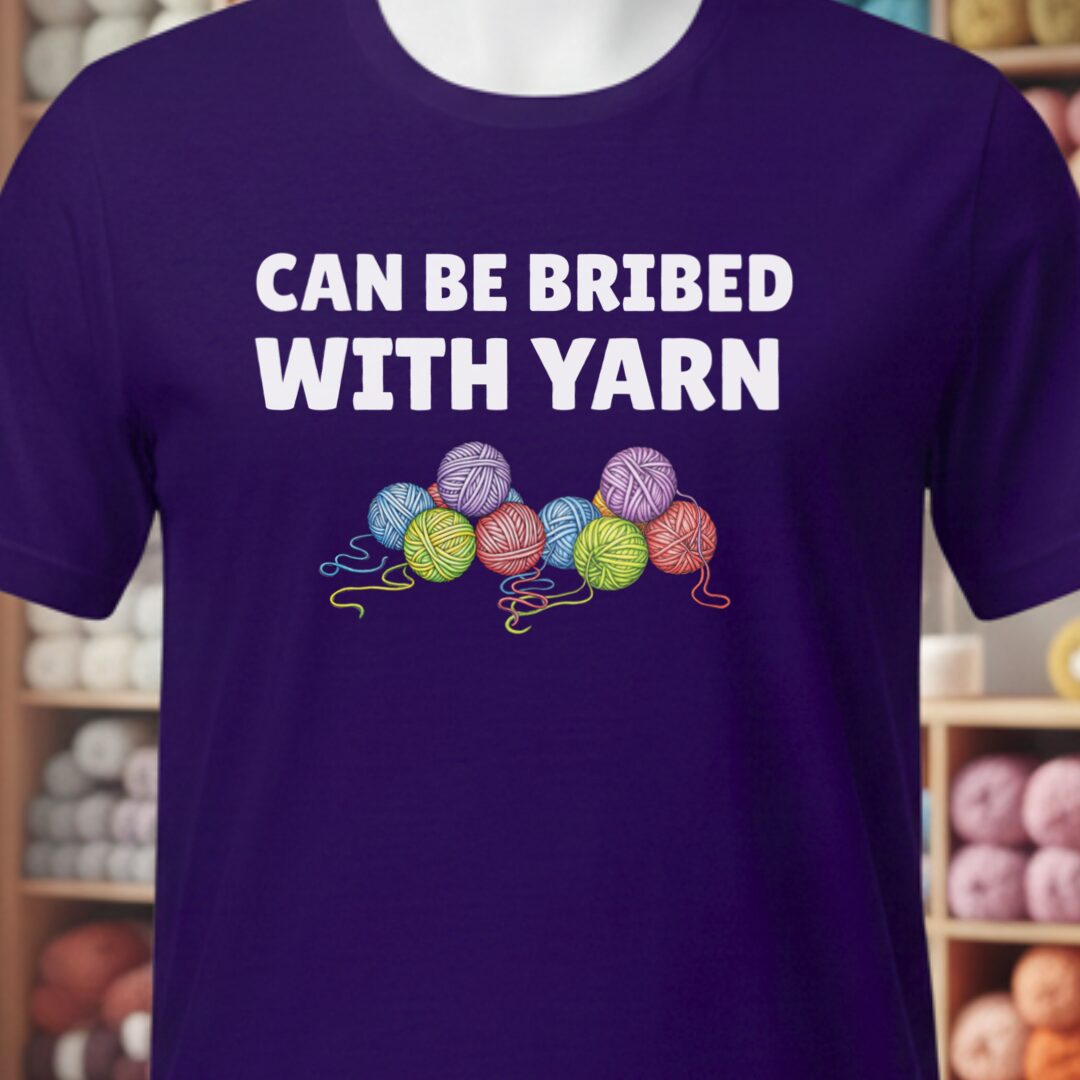 Bribed With Yarn T-Shirt Purple t-shirt