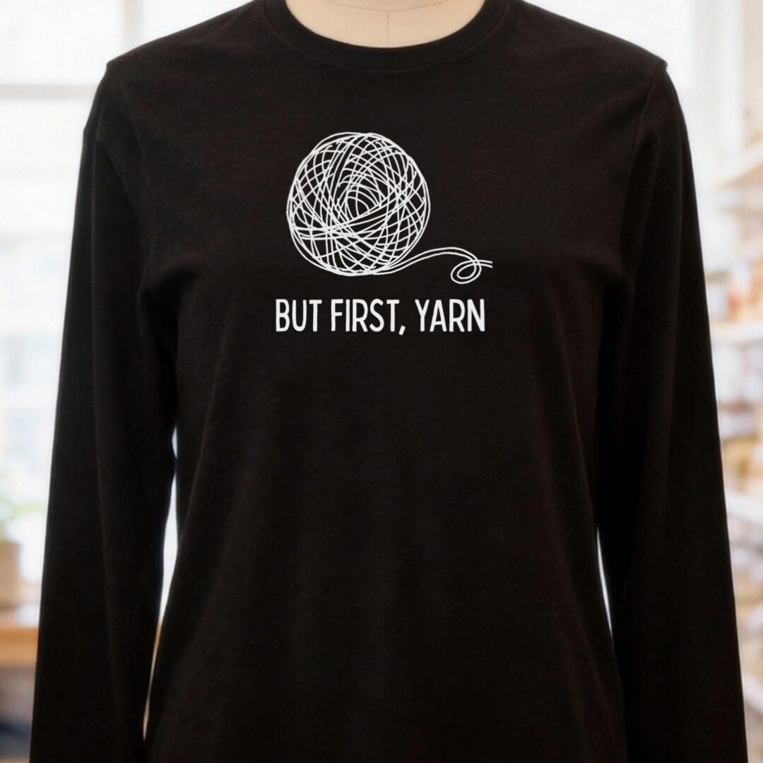 But First Long Sleeve Tee Black t-shirt