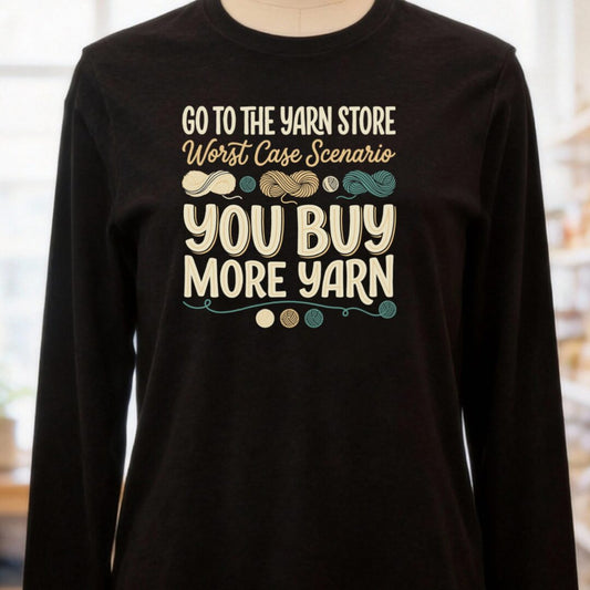 Buy More Yarn Sleeve Tee Black t-shirt