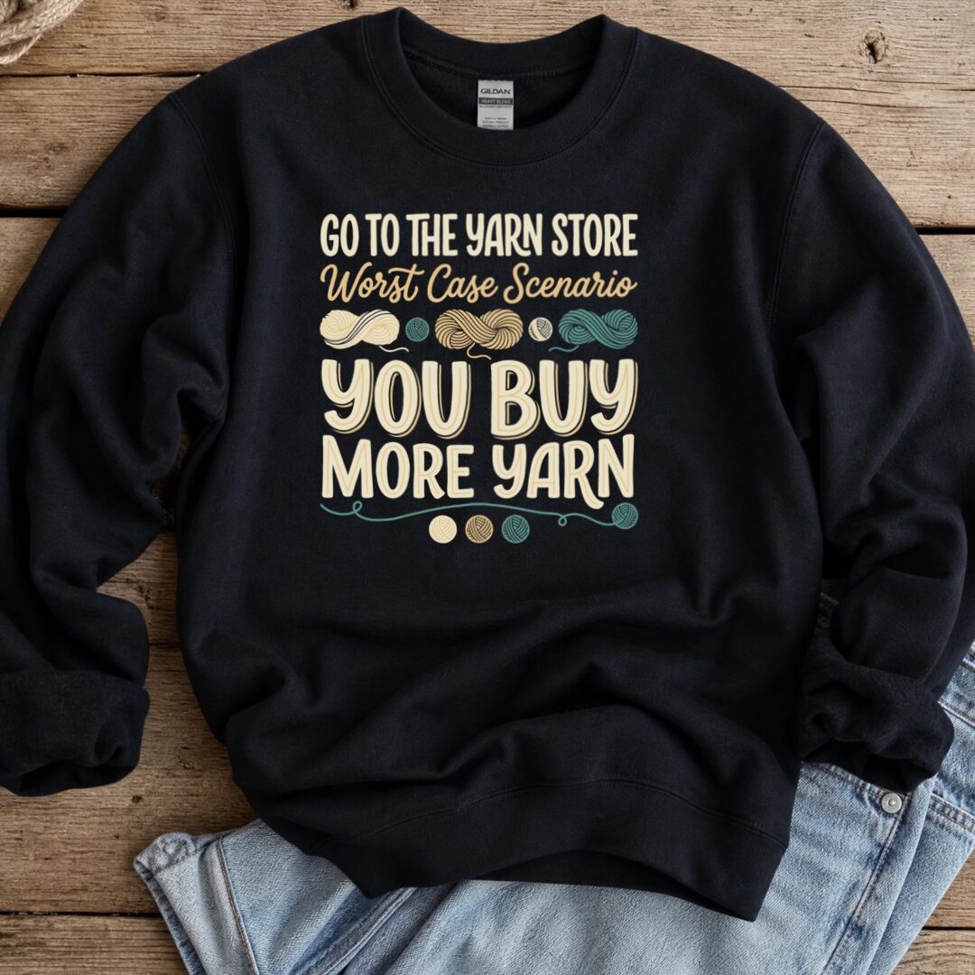 Buy More Yarn Sweatshirt Black t-shirt