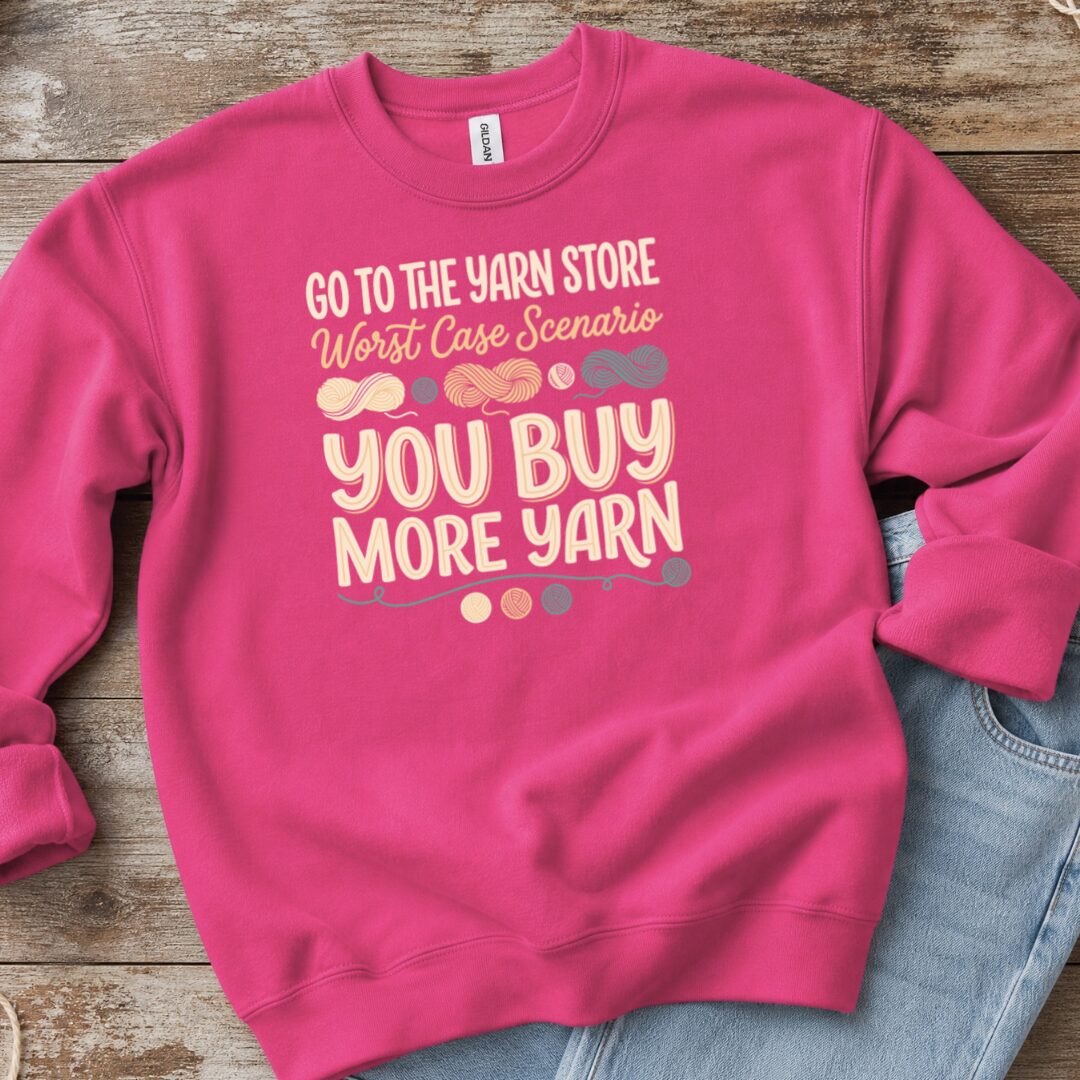 Buy More Yarn Sweatshirt Bright Pink t-shirt
