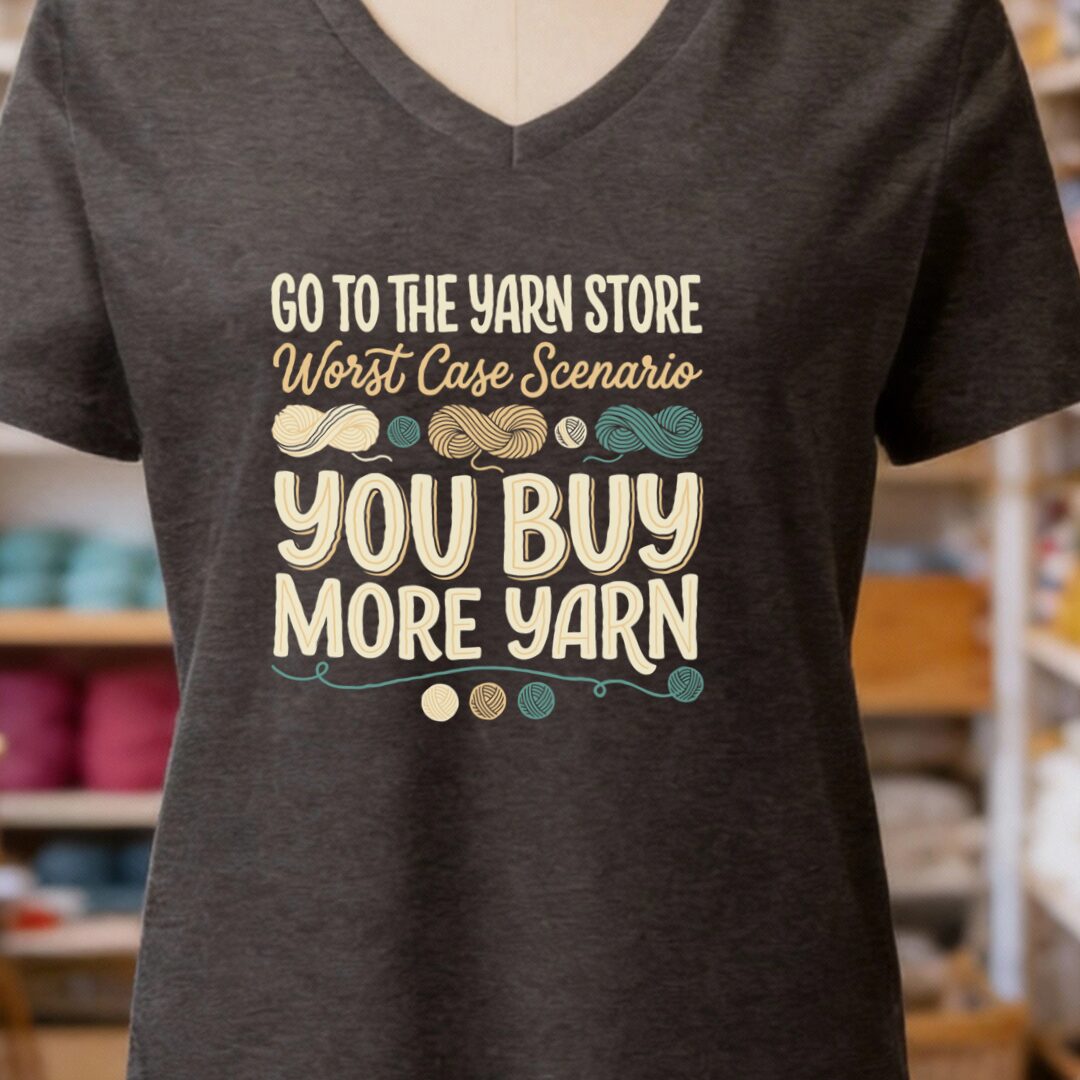 Buy More Yarn V-Neck T-Shirt Dark Grey t-shirt