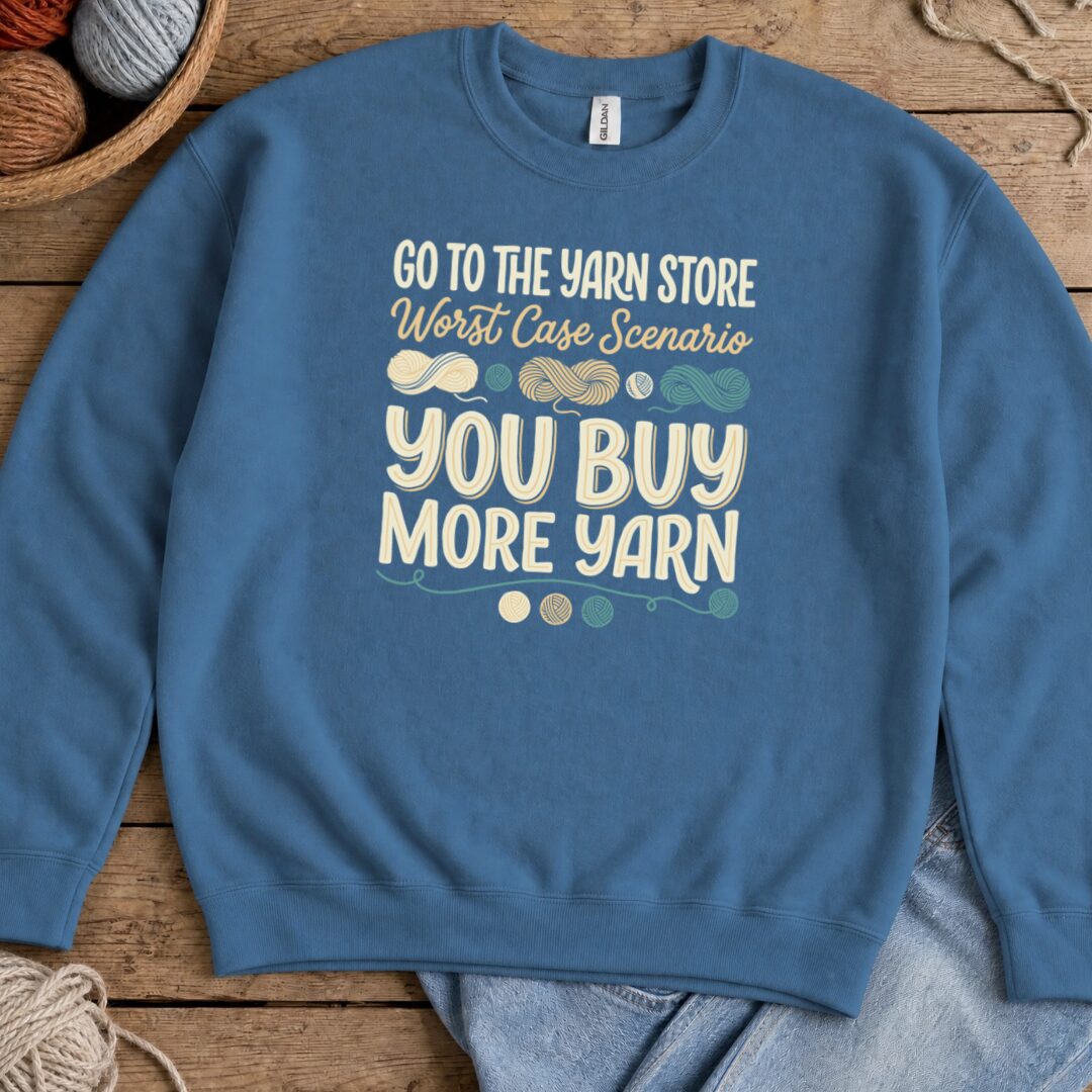 Buy More Yarn Sweatshirt Indigo Blue t-shirt