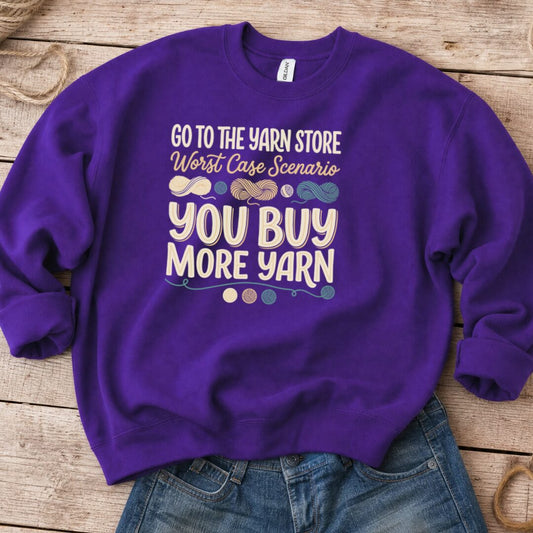 Buy More Yarn Sweatshirt Purple t-shirt