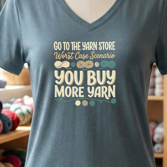 Buy More Yarn V-Neck T-Shirt Slate t-shirt