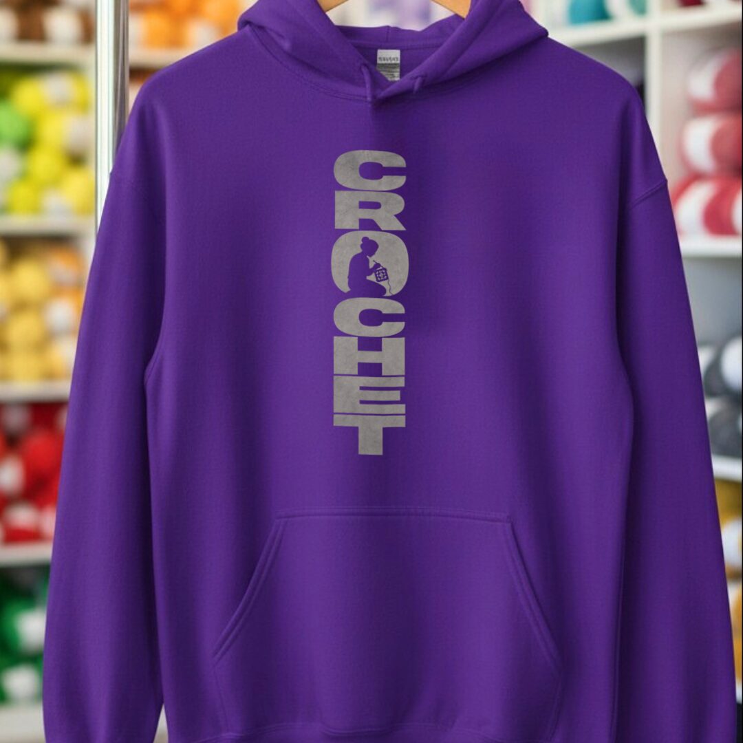 CROCHET Hoodie Purple t-shirt