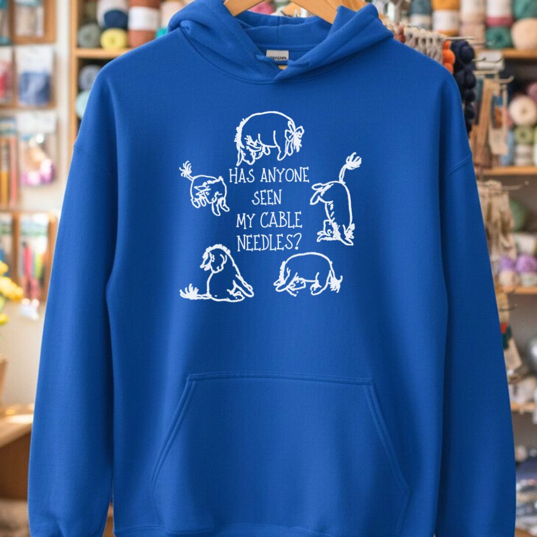 Cable Needles Hoodie Royal t-shirt