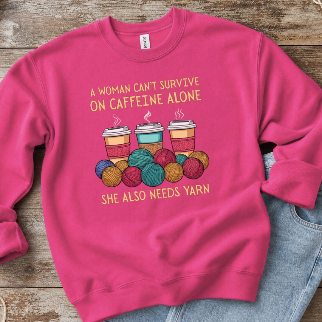 Caffeine Alone Sweatshirt Bright Pink t-shirt