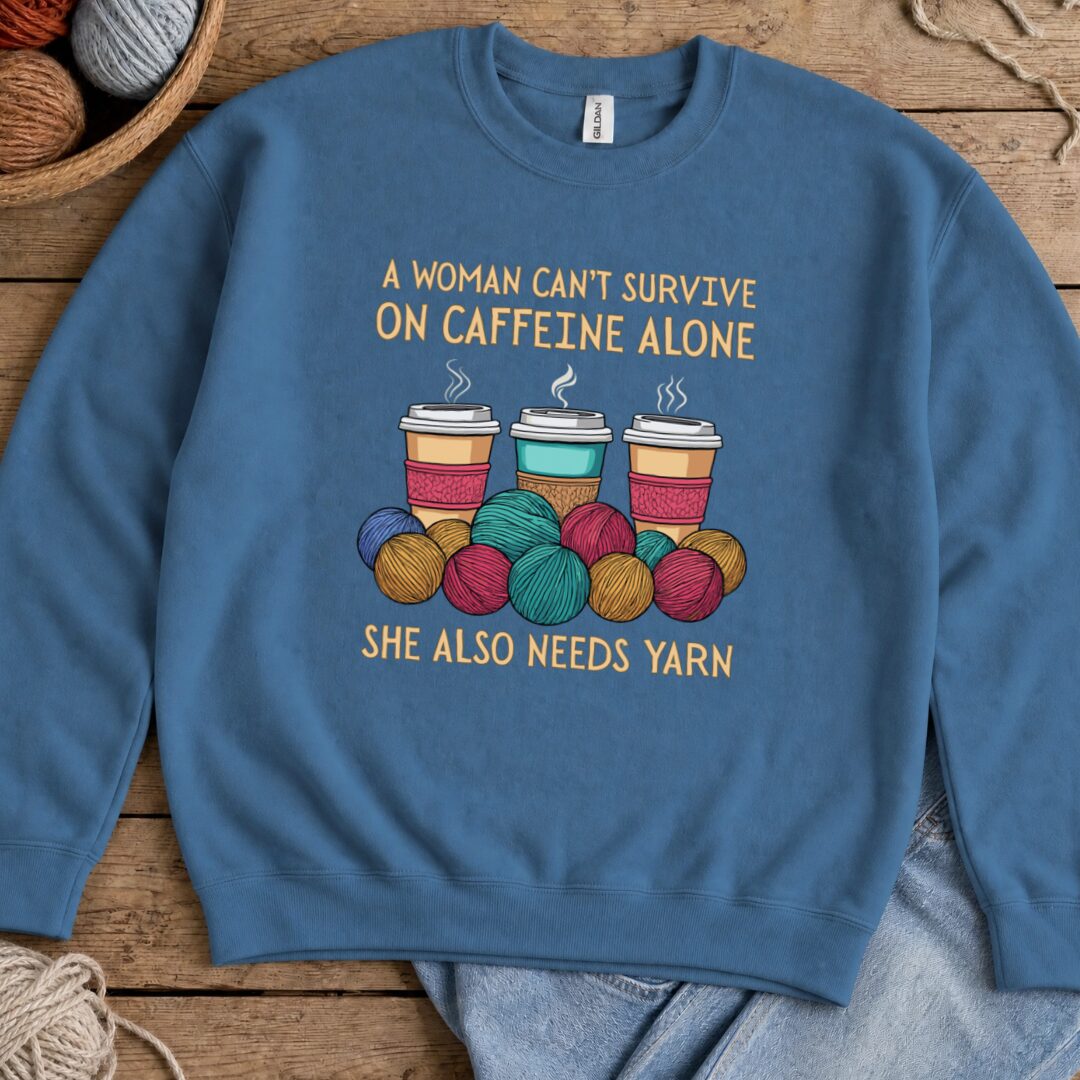 Caffeine Alone Sweatshirt Indigo Blue t-shirt