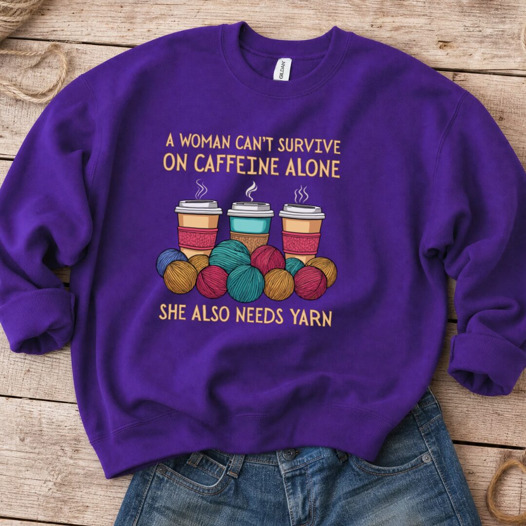Caffeine Alone Sweatshirt Purple t-shirt
