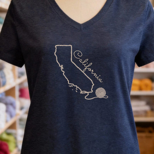 California V-Neck T-Shirt Navy t-shirt