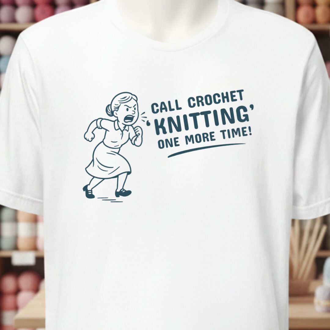 Call crochet knitting T-Shirt (graphic) White t-shirt