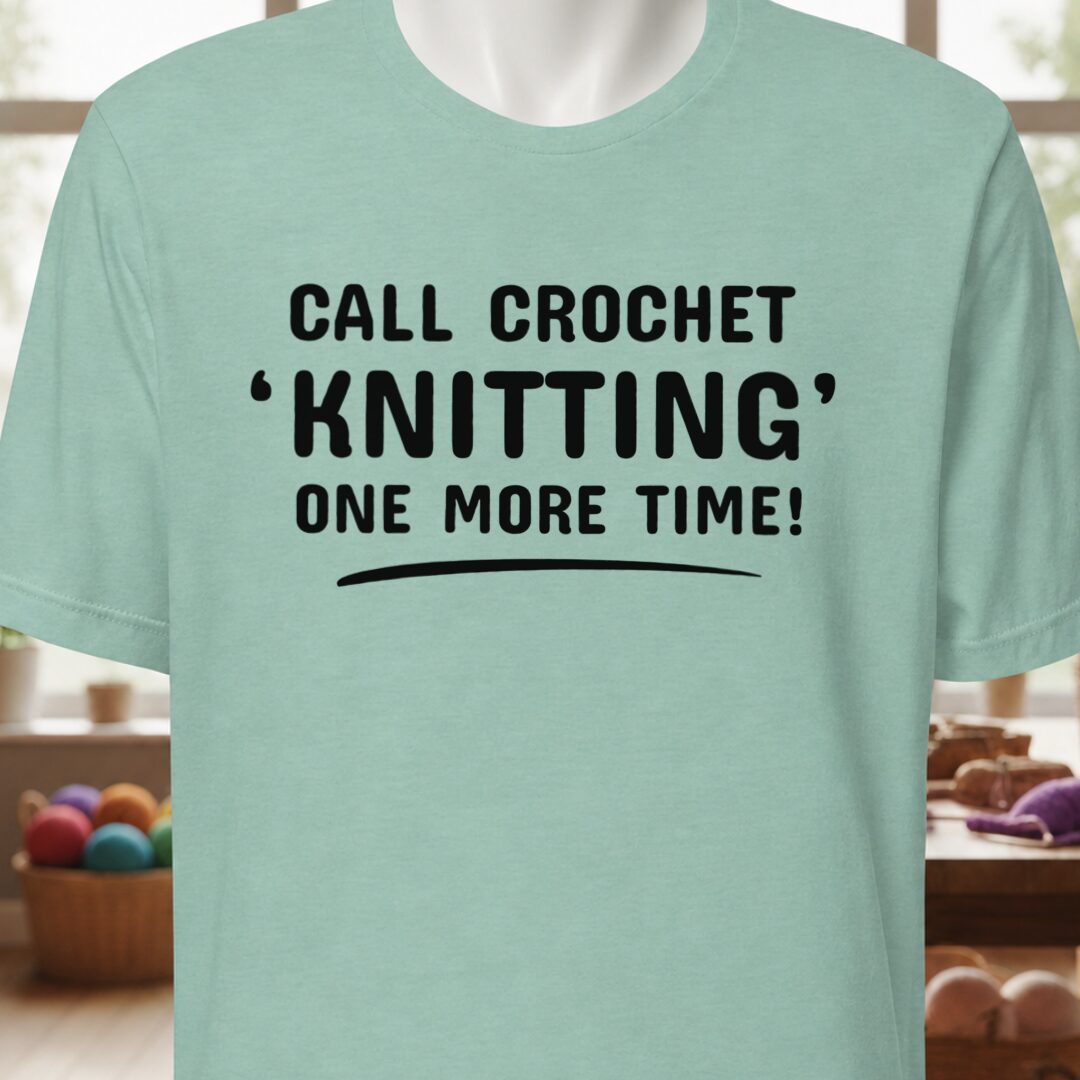 Call crochet knitting T-Shirt (text only) Sea Breeze t-shirt