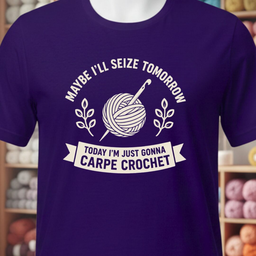 Carpe Crochet T-Shirt Purple t-shirt