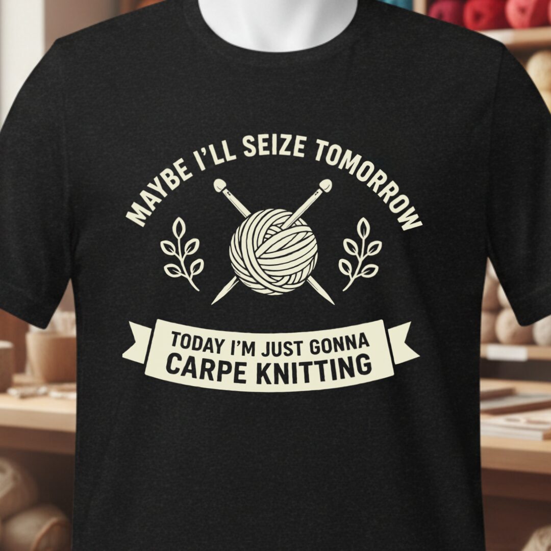 Carpe Knitting T-Shirt Black t-shirt