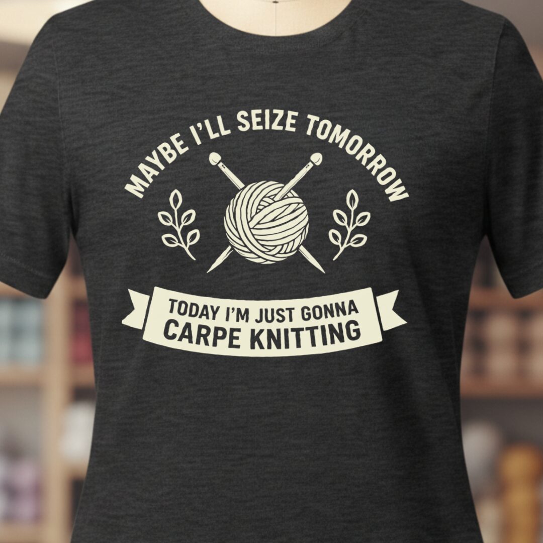 Carpe Knitting T-Shirt Dark Grey t-shirt