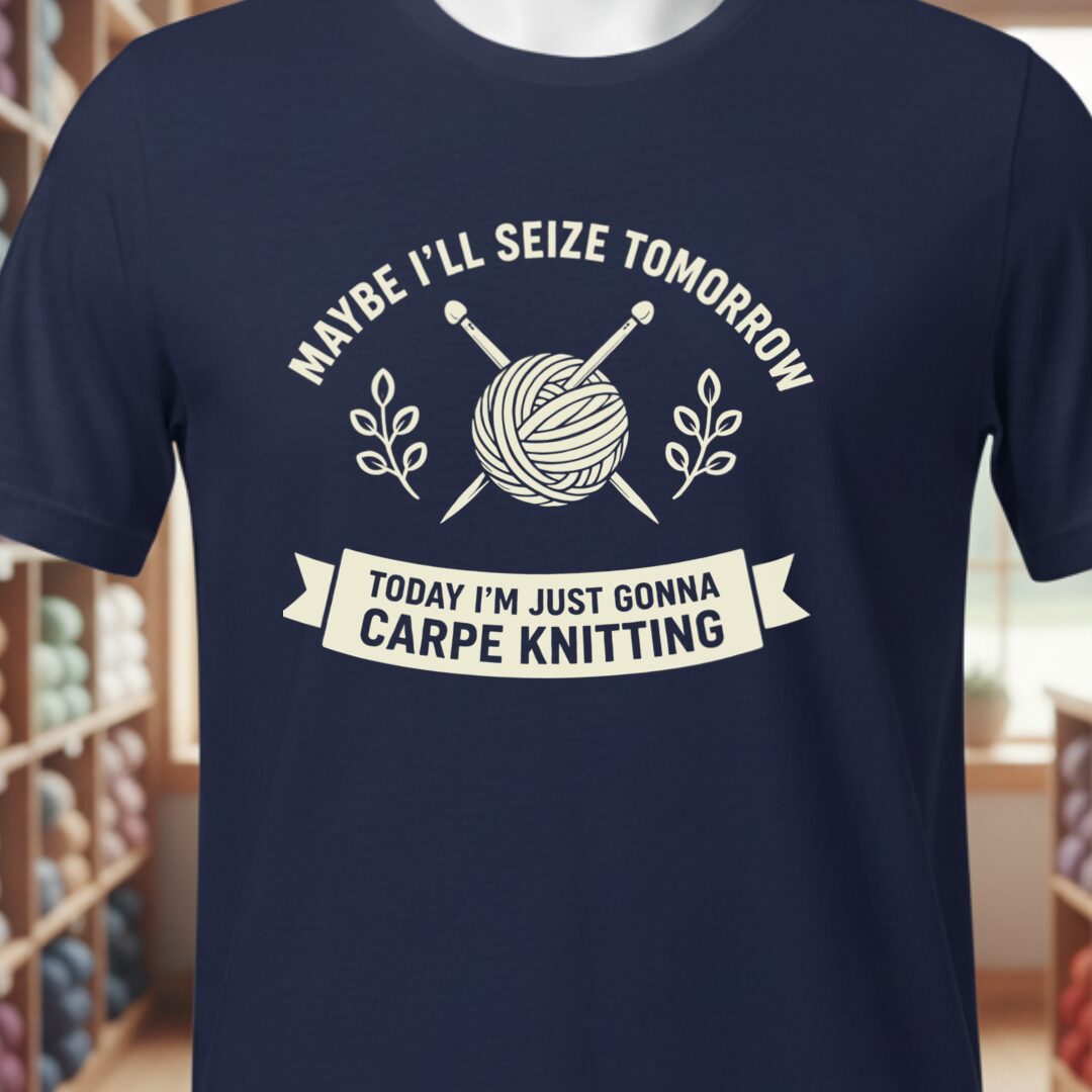 Carpe Knitting T-Shirt Navy t-shirt