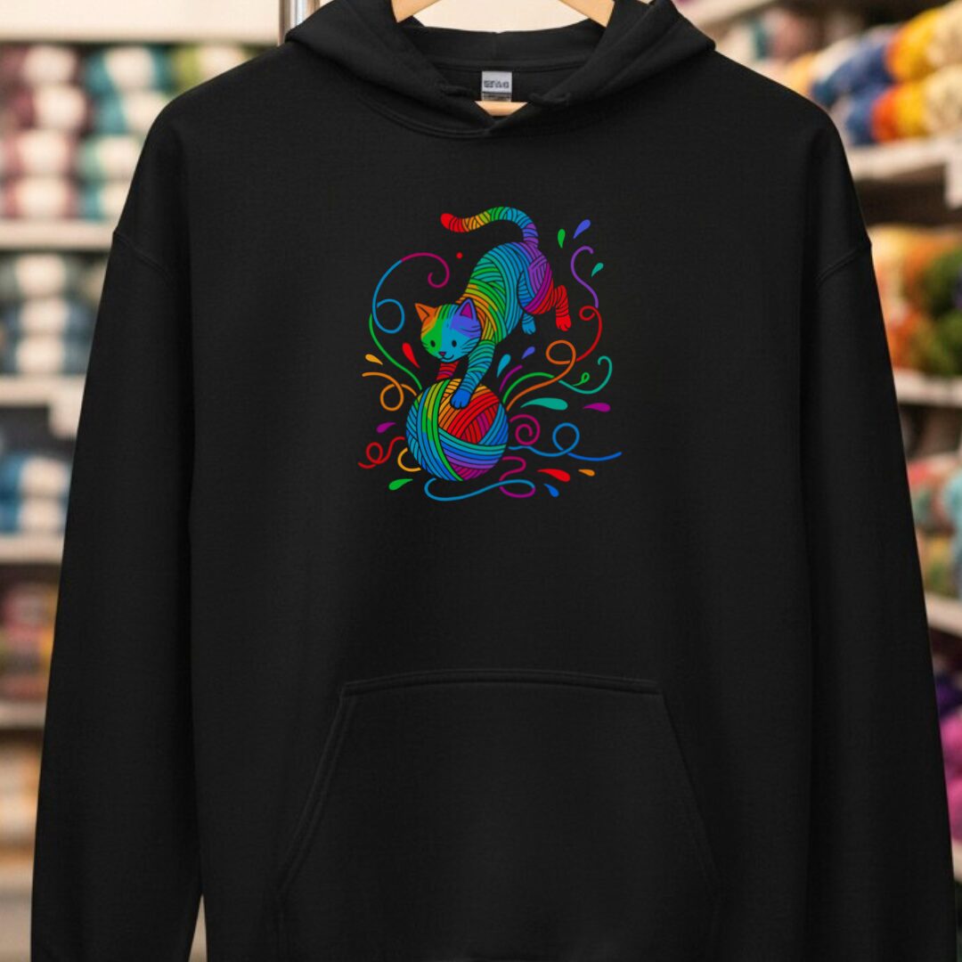 Cat Attack Hoodie Black t-shirt