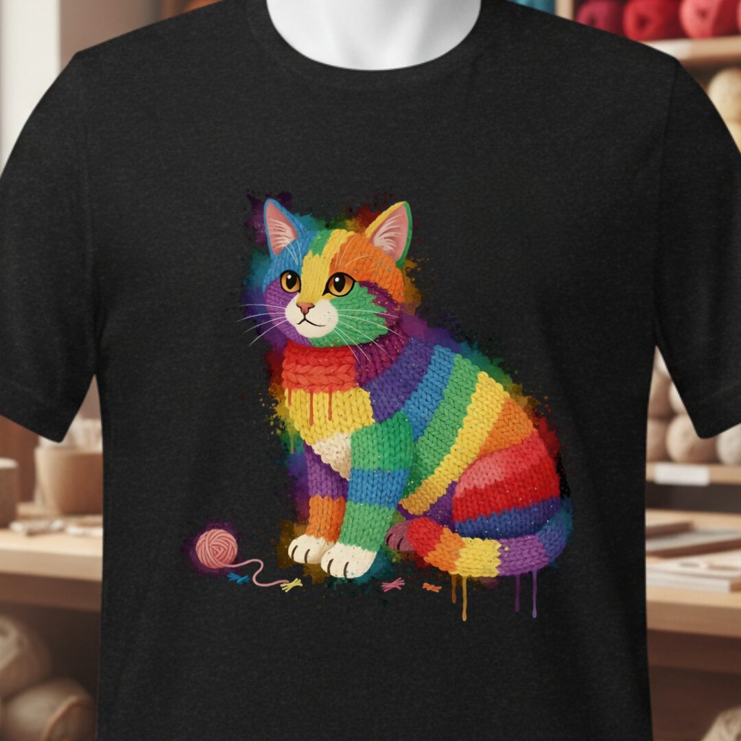 Cat Dye Splash T-Shirt Black t-shirt