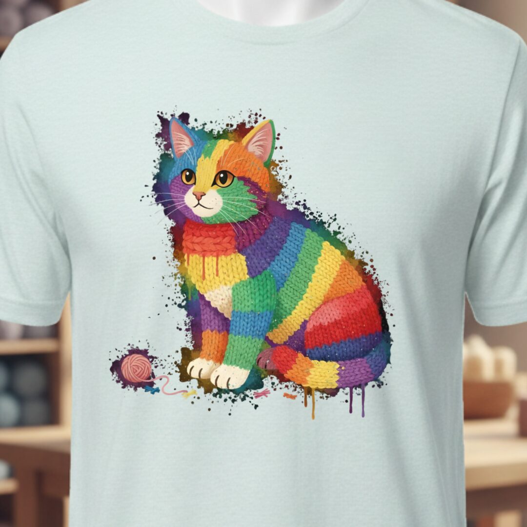 Cat Dye Splash T-Shirt Ice Blue t-shirt