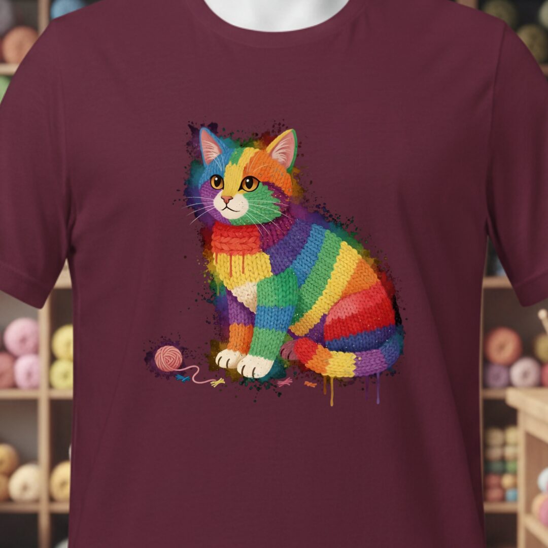 Cat Dye Splash T-Shirt Maroon t-shirt