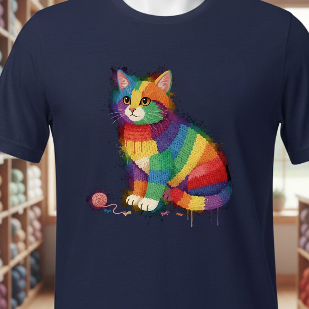Cat Dye Splash T-Shirt Navy t-shirt