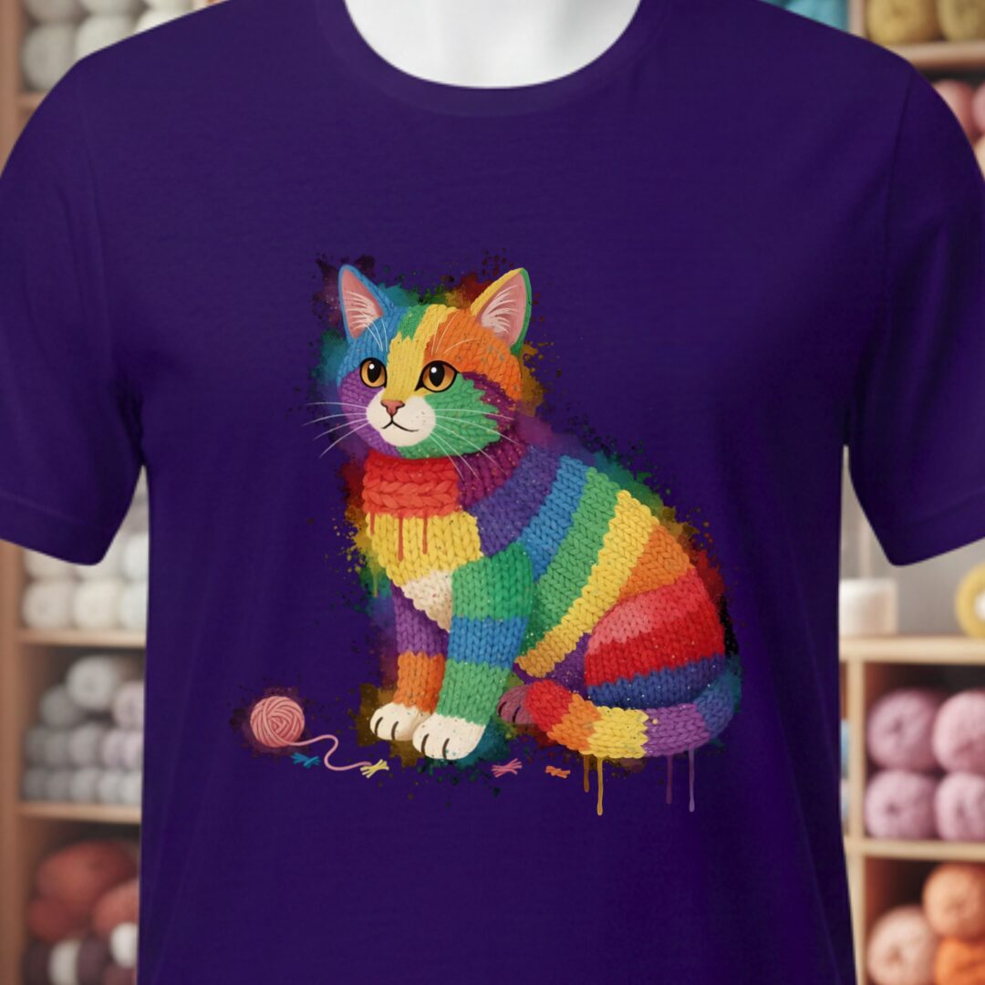 Cat Dye Splash T-Shirt Purple t-shirt