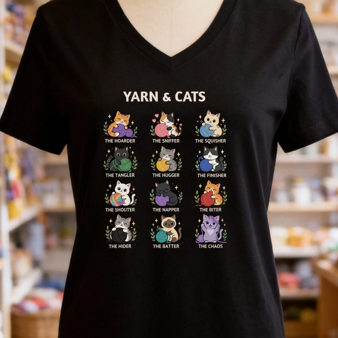 Cat Helpers V-Neck T-Shirt Black t-shirt