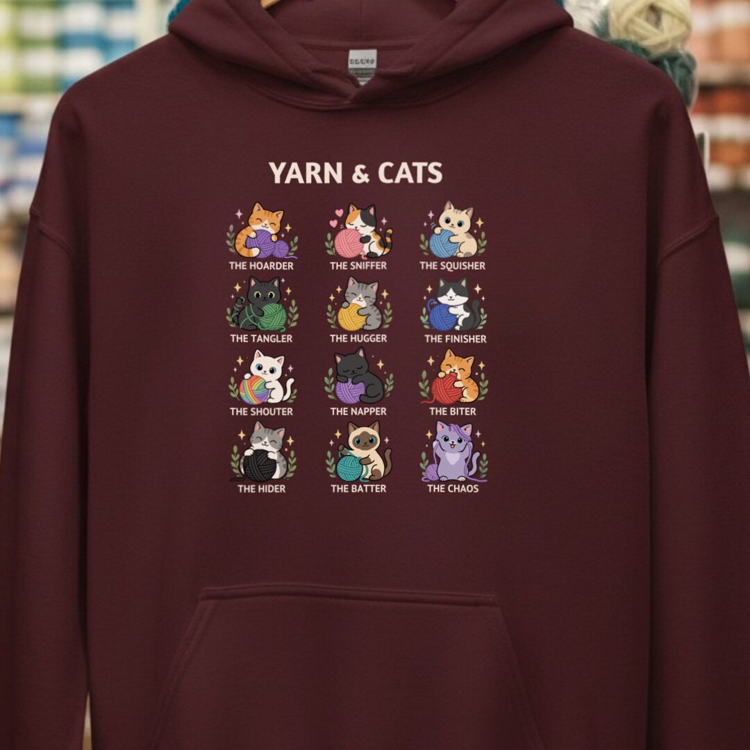 Cat Helpers Hoodie Maroon t-shirt