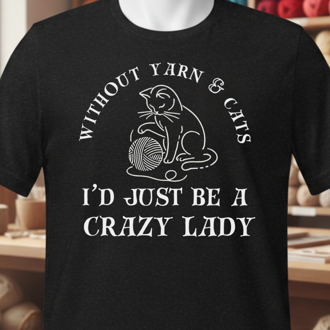 Cats & Yarn T-Shirt Black t-shirt