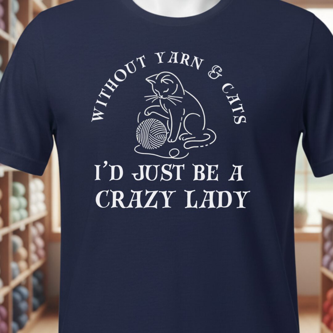 Cats & Yarn T-Shirt Navy t-shirt