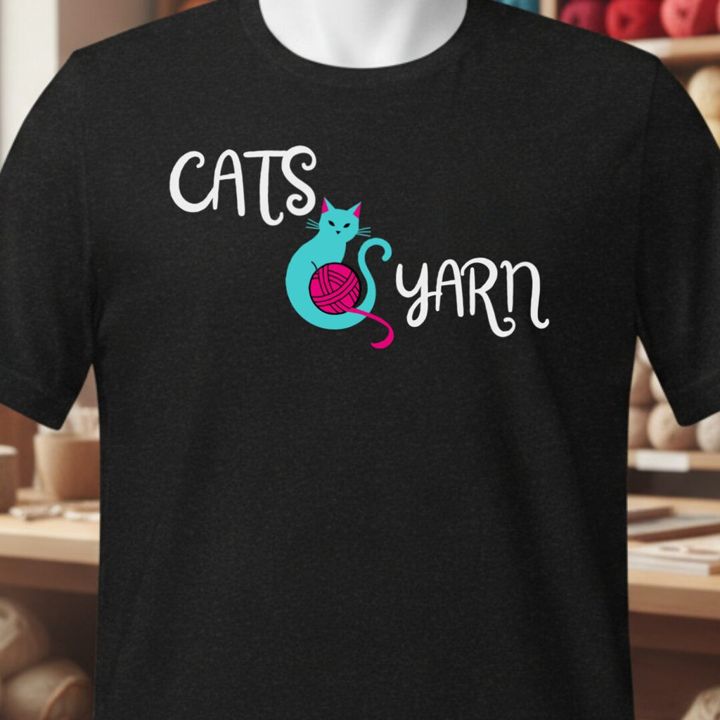Cats & Yarn Styled T-Shirt Black t-shirt