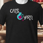 Cats & Yarn Styled T-Shirt Black t-shirt