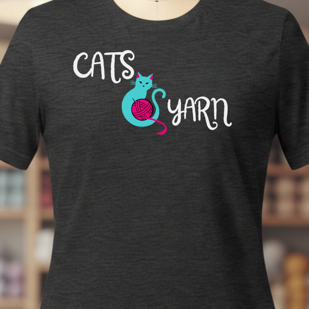 Cats & Yarn Styled T-Shirt Dark Grey t-shirt