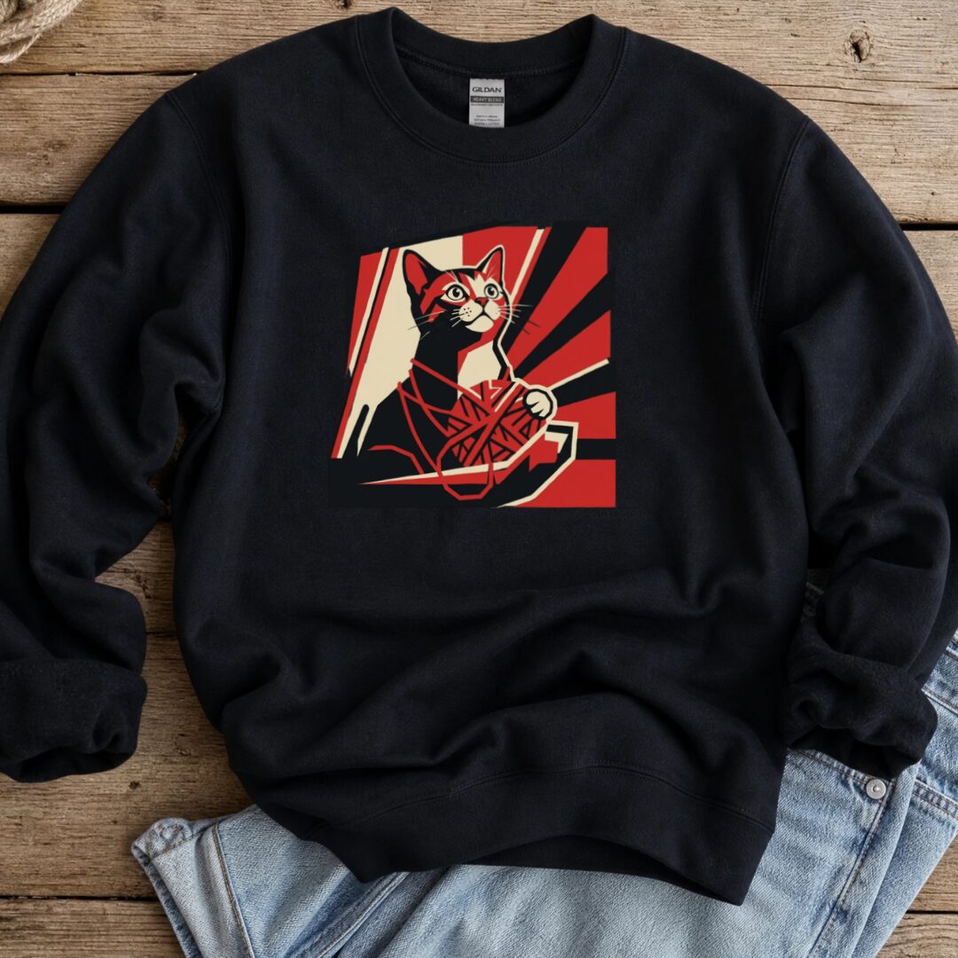 Caught Cat Sweatshirt Black t-shirt